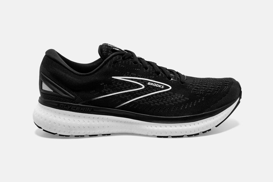 Brooks Men's Glycerin 19 Road Running Shoes Black/White ( IJMKP0579 )